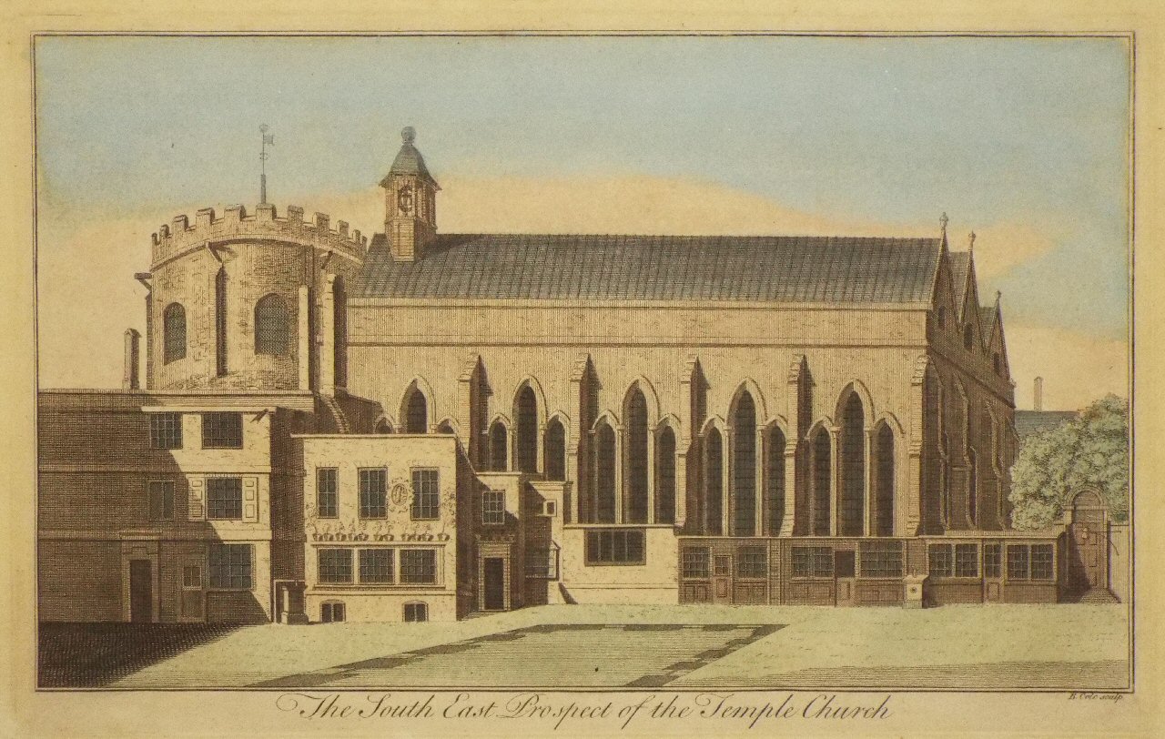 Print - The South East Prospect of the Temple Church - Cole